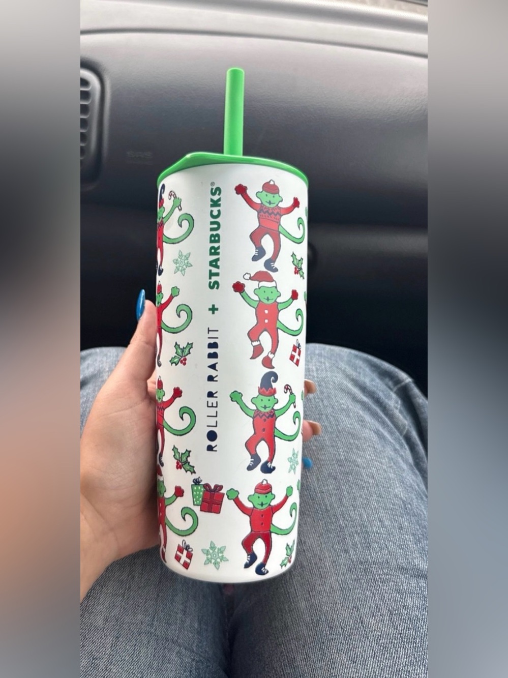 Starbucks X Roller Rabbit Stainless Steel Tumbler Cup Holiday Christmas 2025